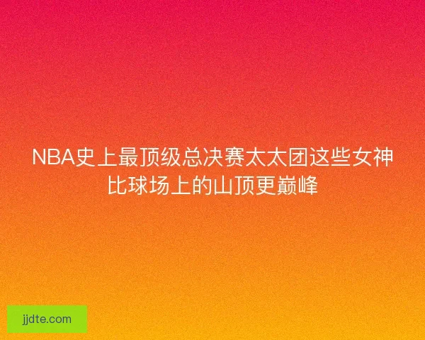 NBA史上最顶级总决赛太太团这些女神比球场上的山顶更巅峰