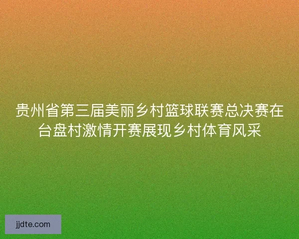 贵州省第三届美丽乡村篮球联赛总决赛在台盘村激情开赛展现乡村体育风采