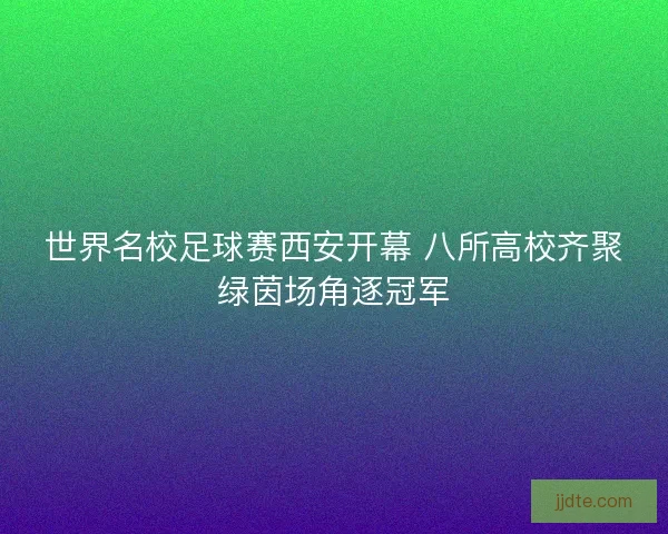 世界名校足球赛西安开幕 八所高校齐聚绿茵场角逐冠军